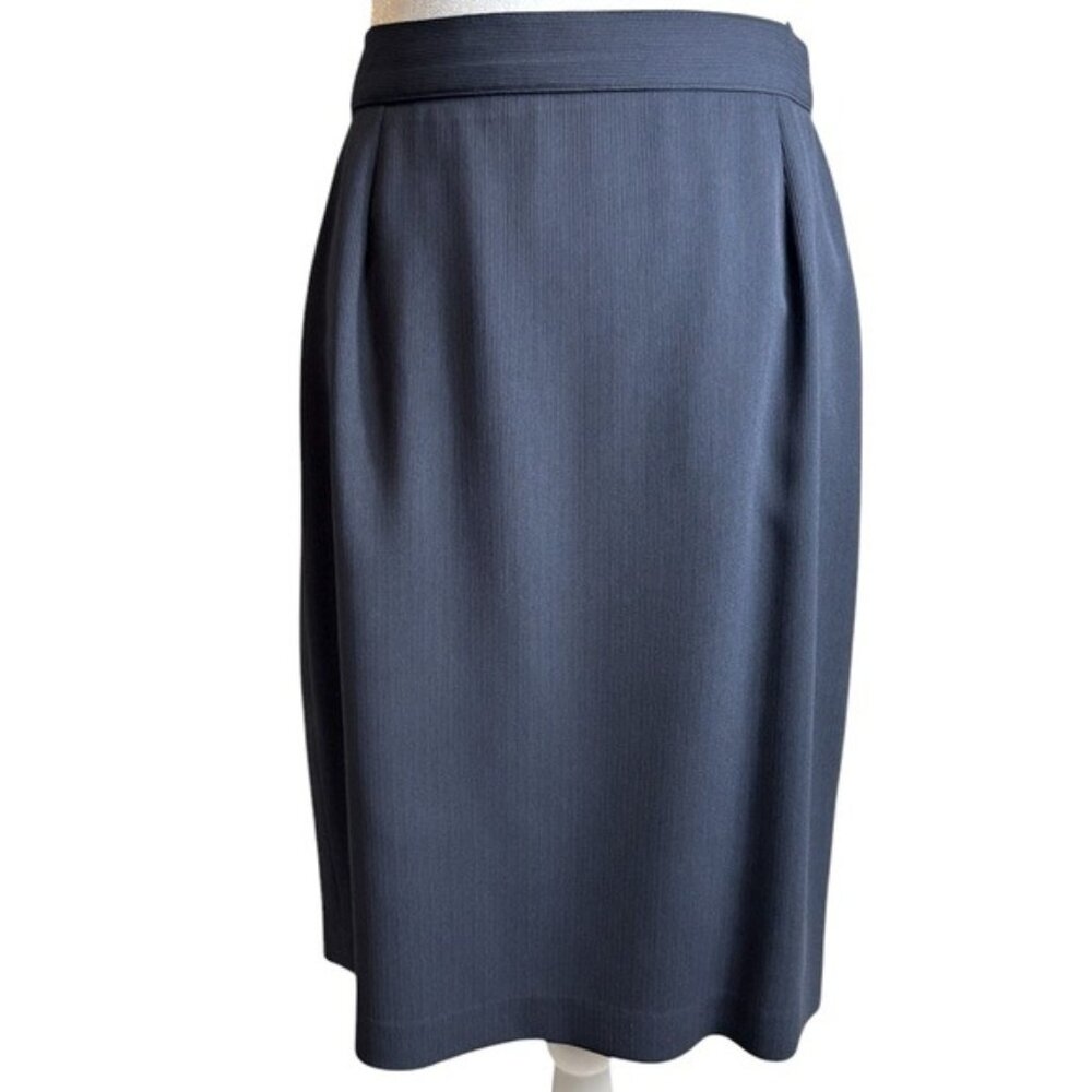 Vintage 90s Patricia Jones Navy Classic Pencil Skirt 12